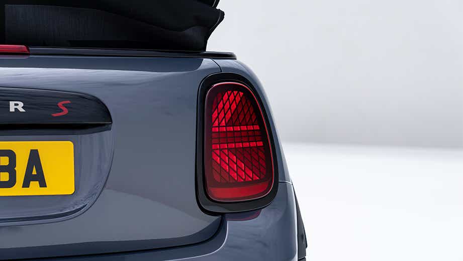 Close-up of the rear light of a Mini Cooper S Convertible