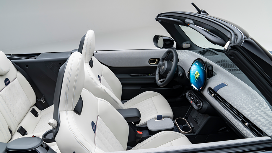 Interior view of a Mini Cooper S Convertible