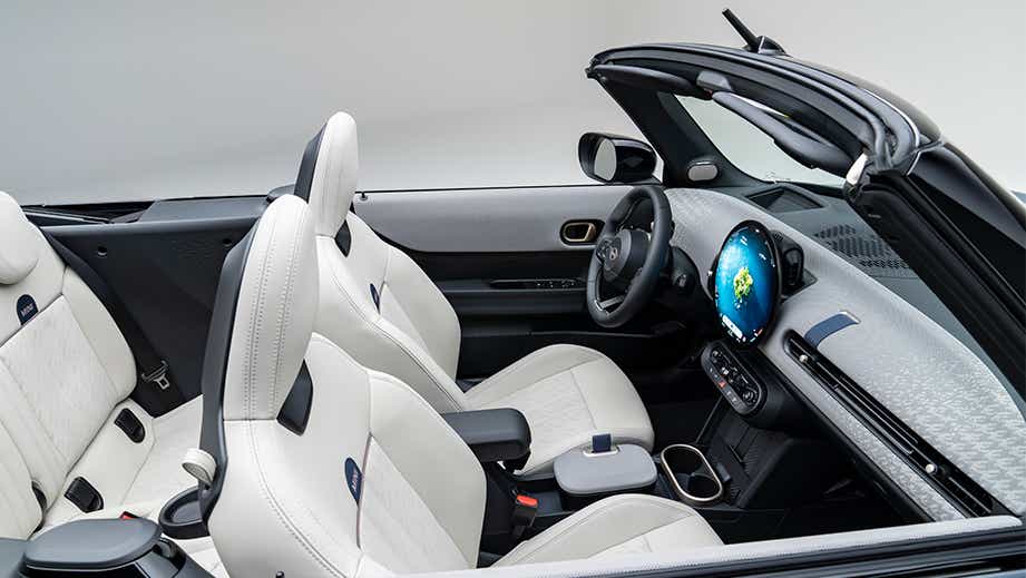 Interior view of a Mini Cooper S Convertible