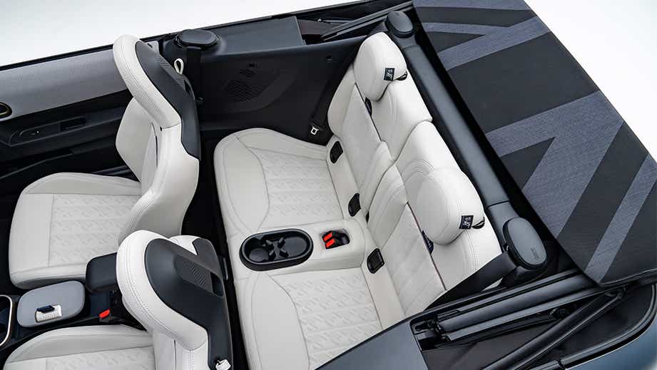Interior seating of a Mini Cooper S Convertible