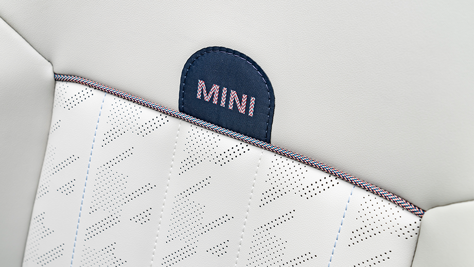 Detail of a Mini Cooper S Convertible seat