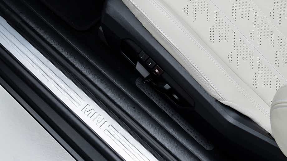 Interior door sill area of a Mini Cooper S Convertible