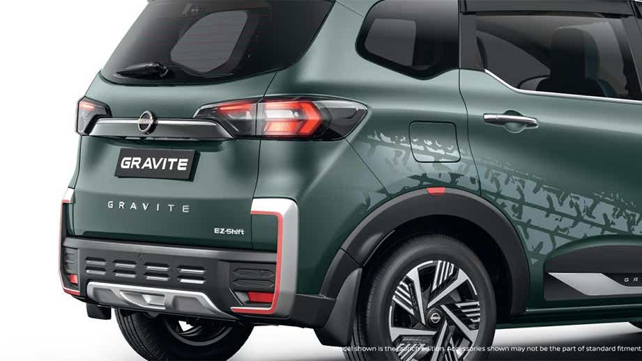 Rear three-quarter of Nissan Gravite