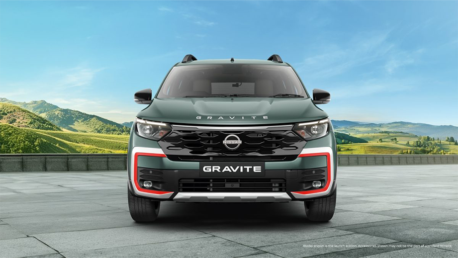 Front view of Nissan Gravite