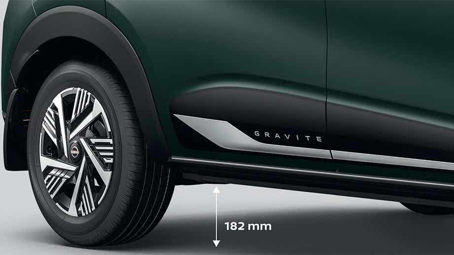 Ground clearance view of Nissan Gravite