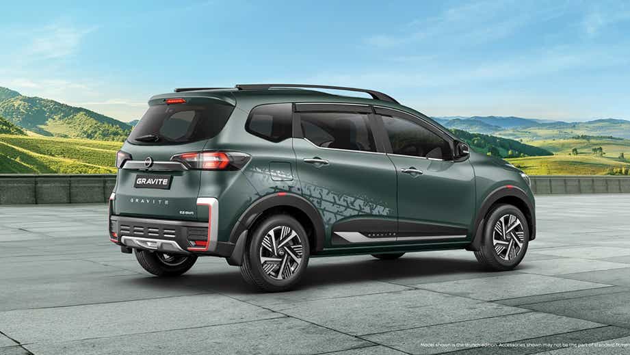 Rear three-quarter of Nissan Gravite