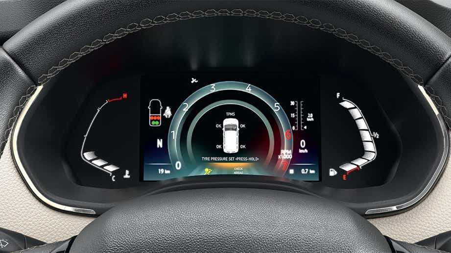 Instrument cluster of Nissan Gravite