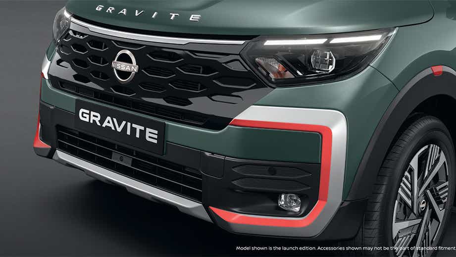Front grille of Nissan Gravite