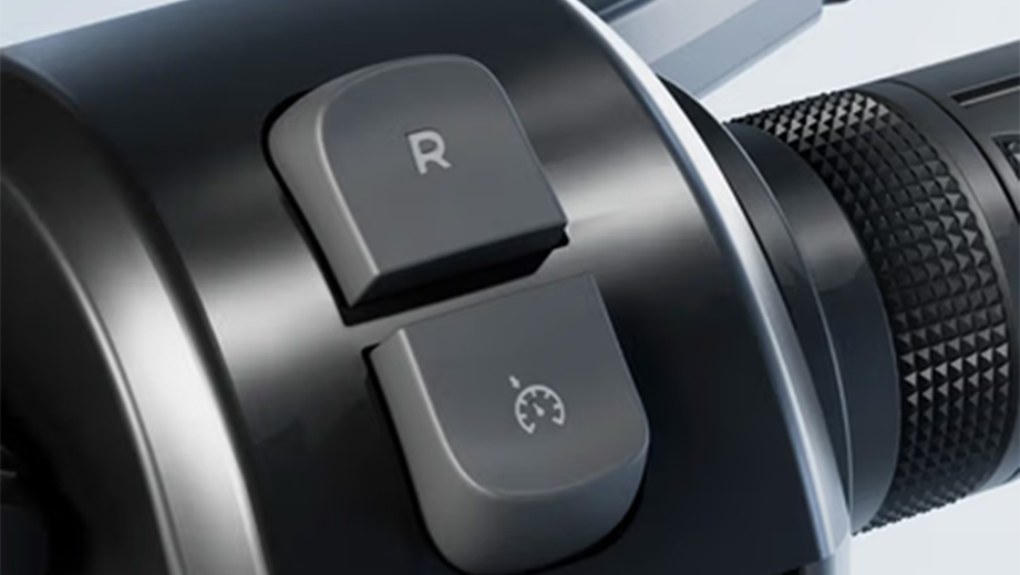 Handlebar control close-up of OLA Roadster X