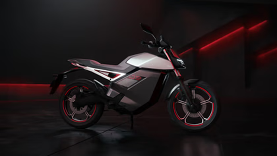 Side view of a standard Ola Ola-Roadster motorcycle