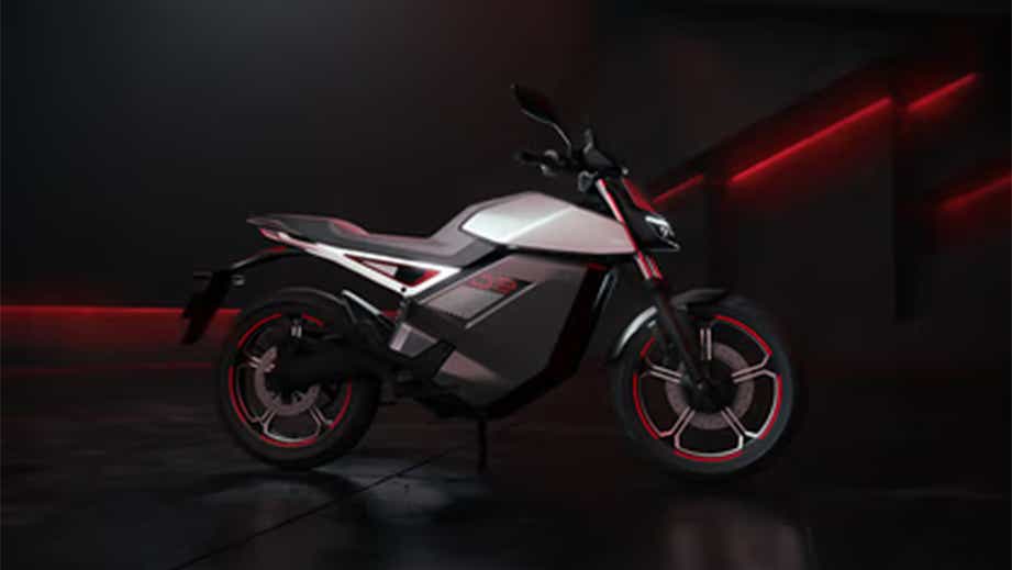 Side view of a standard Ola Ola-Roadster motorcycle