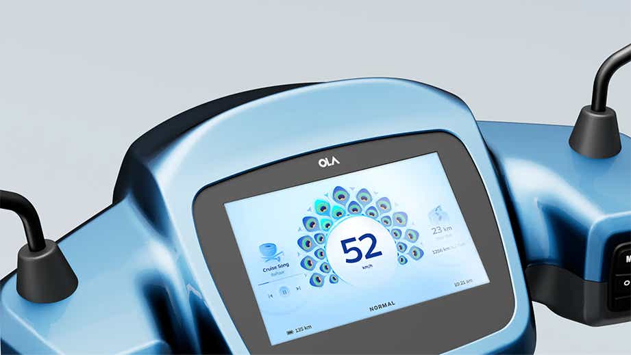 Instrument cluster view of OLA S1 Pro Plus