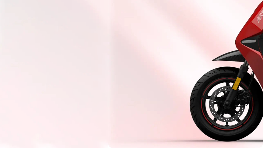 Front wheel and fender view of OLA S1 Pro Sport