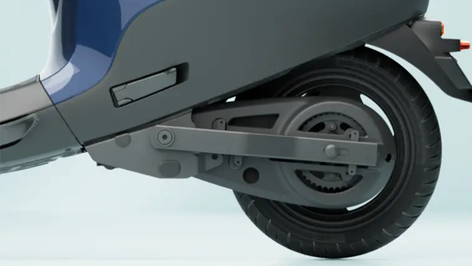 Rear wheel close-up of OLA S1X Plus