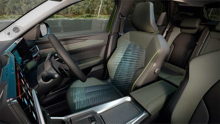 Interior dashboard and front seats of Renault Duster