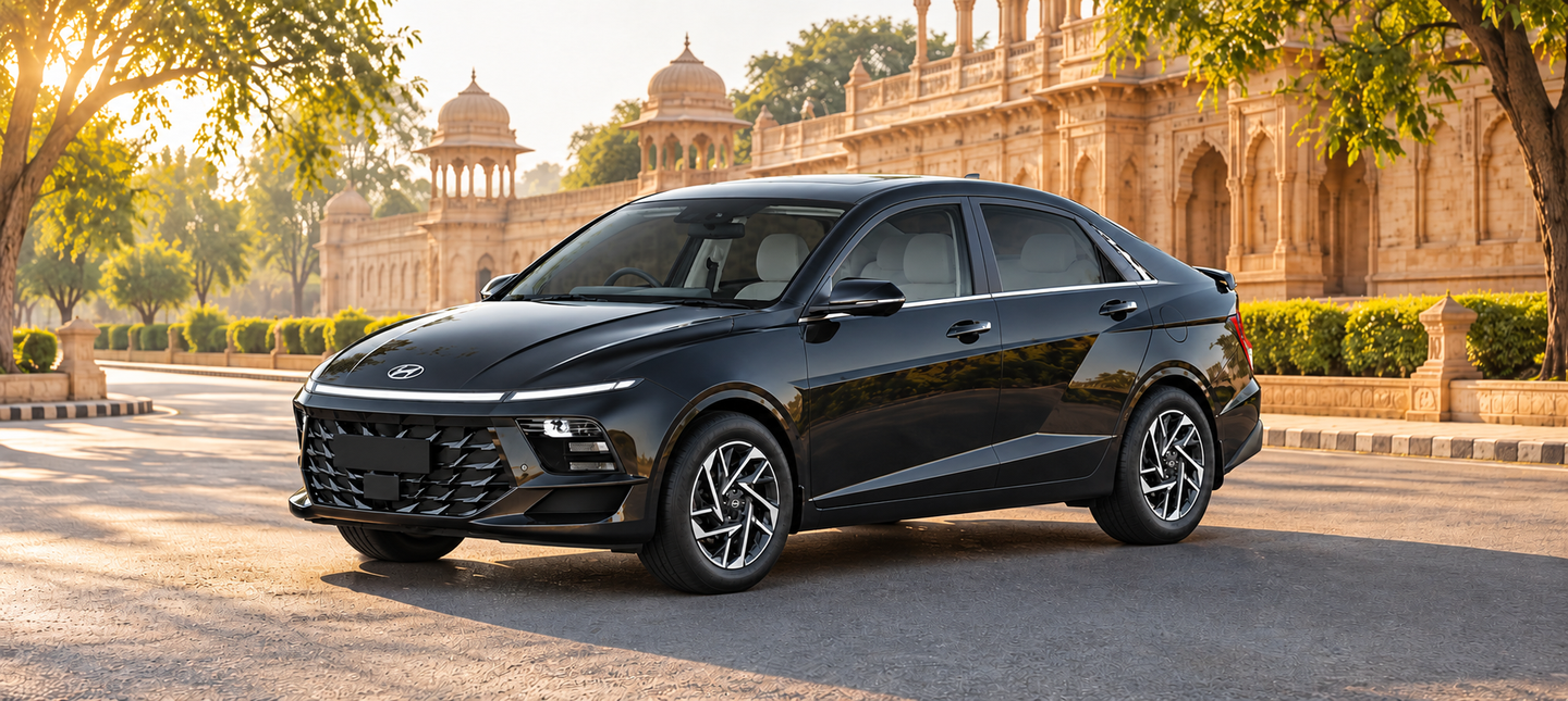 Hyundai Verna front three-quarter view in a feature-image setting