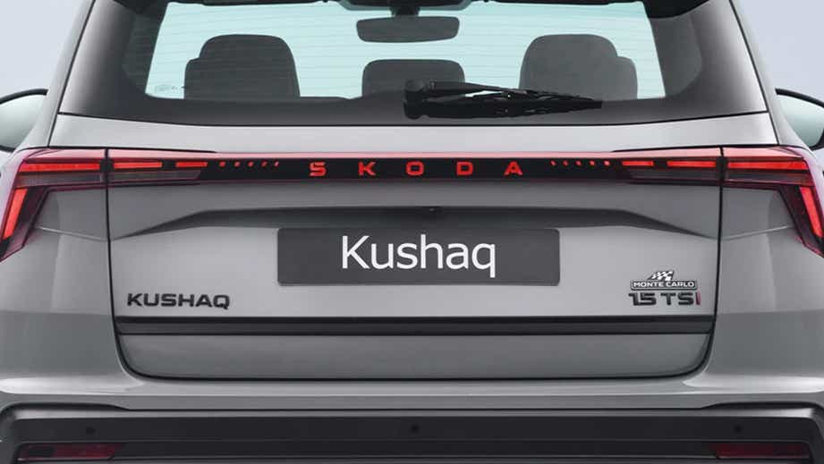 Rear view of Skoda Kushaq