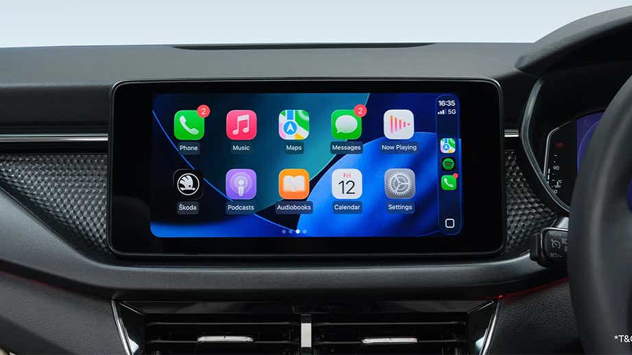 Infotainment touchscreen of Skoda Kushaq Facelift