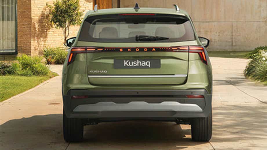 Rear view of Skoda Kushaq