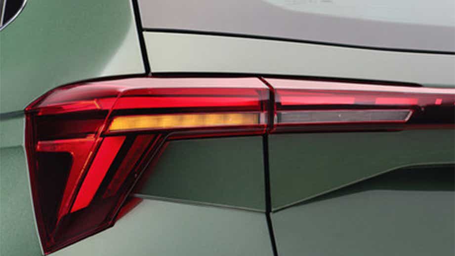 Tail light close-up of Skoda Kushaq