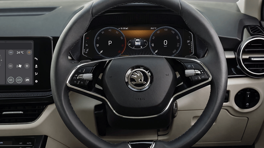 Skoda Slavia Steering Wheel and Digital Cluster