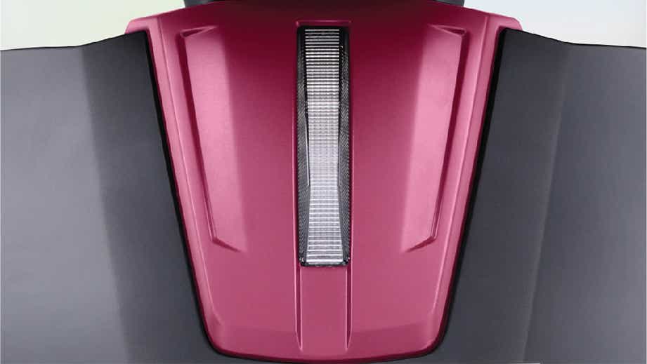 Close-up of front panel of Suzuki E-Access