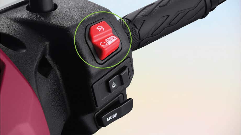 Handlebar control close-up of Suzuki E-Access
