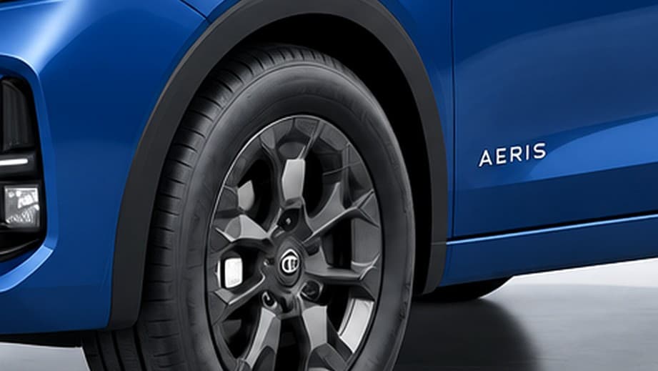 Tata Aeris Left Front Wheel and Tyre Close-up