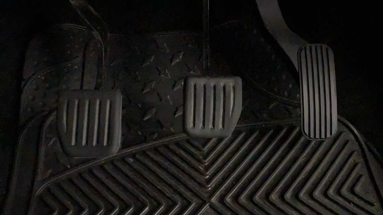 Close-up of car pedals in a Tata Harrier