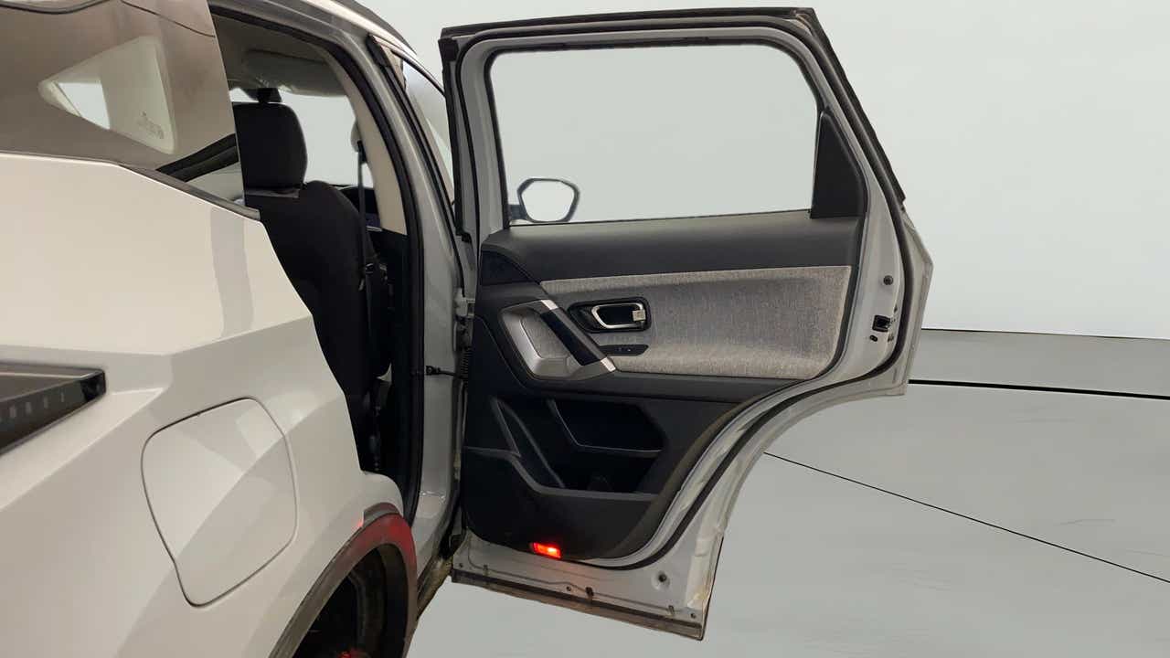 Rear door open view of a Tata Harrier