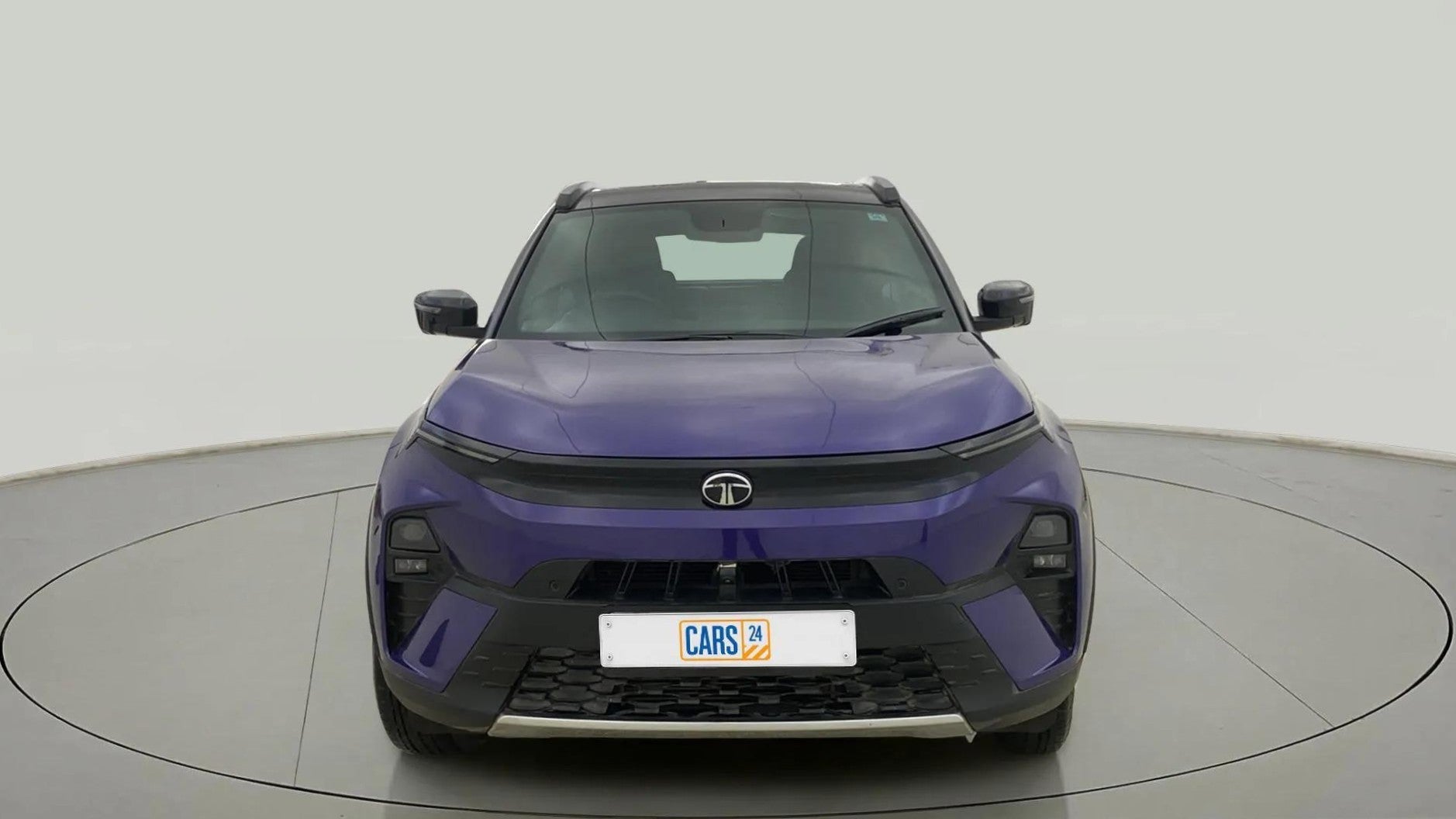 Front view of a Royal Blue Tata Nexon