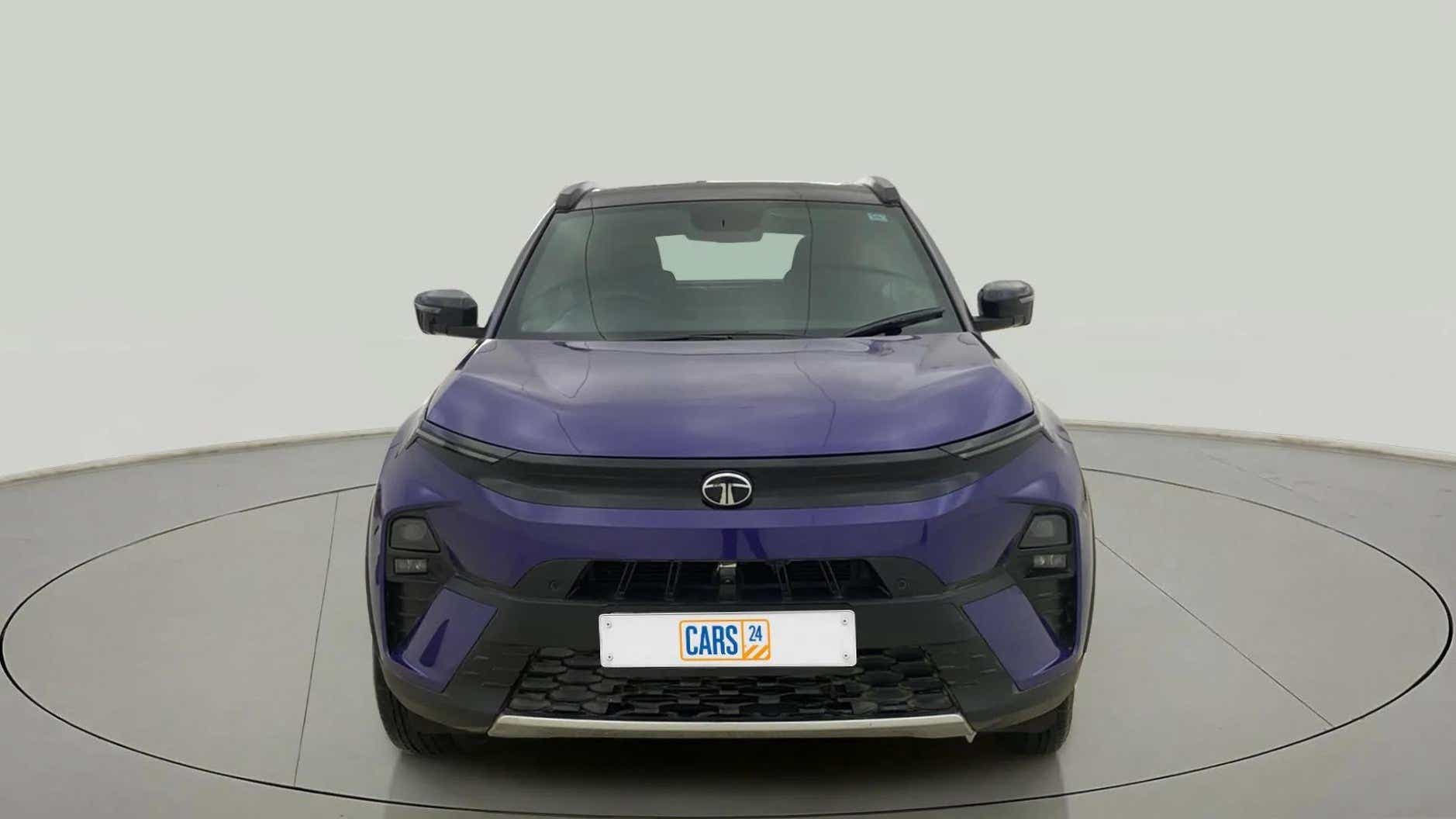 Front view of a Royal Blue Tata Nexon
