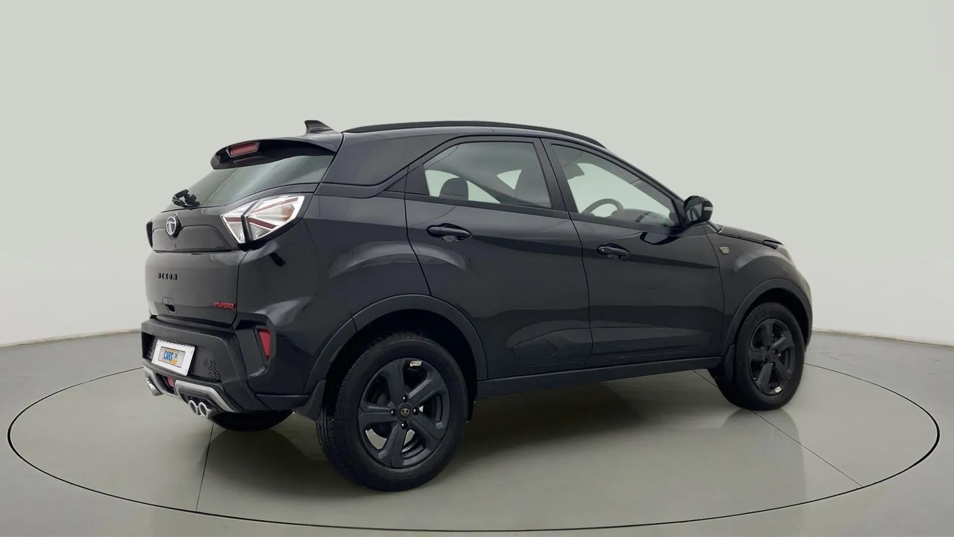 Rear three-quarter view of a Tata Nexon 2017-2023