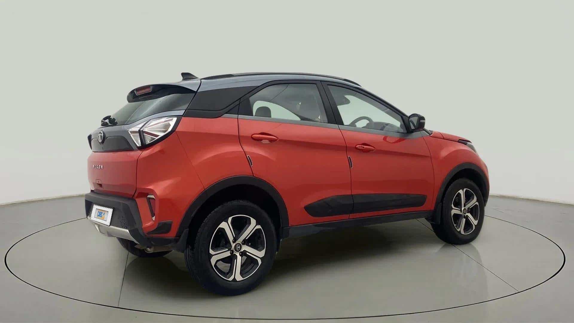 Rear three-quarter view of a Tata Nexon 2017-2023