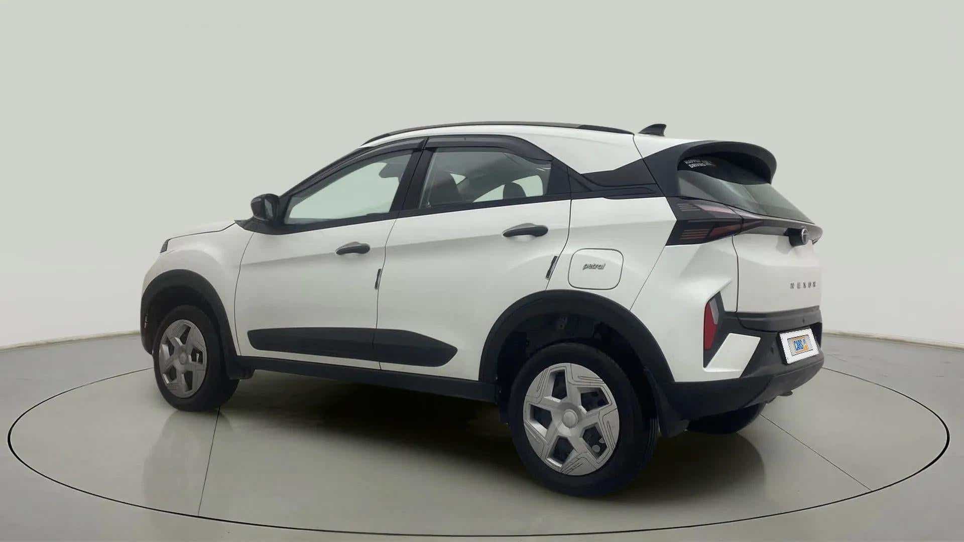 Rear three-quarter view of a Tata Nexon