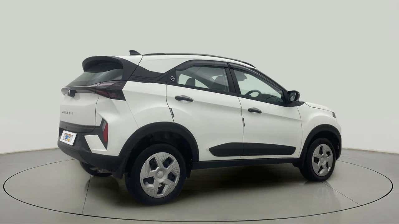 Rear three-quarter view of a Tata Nexon