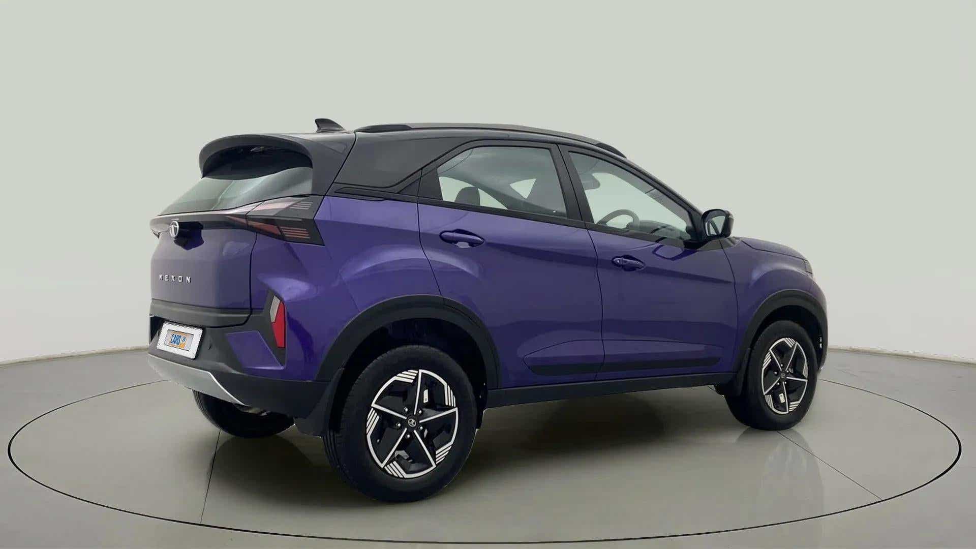 Rear three-quarter of a Tata Nexon 2017-2023