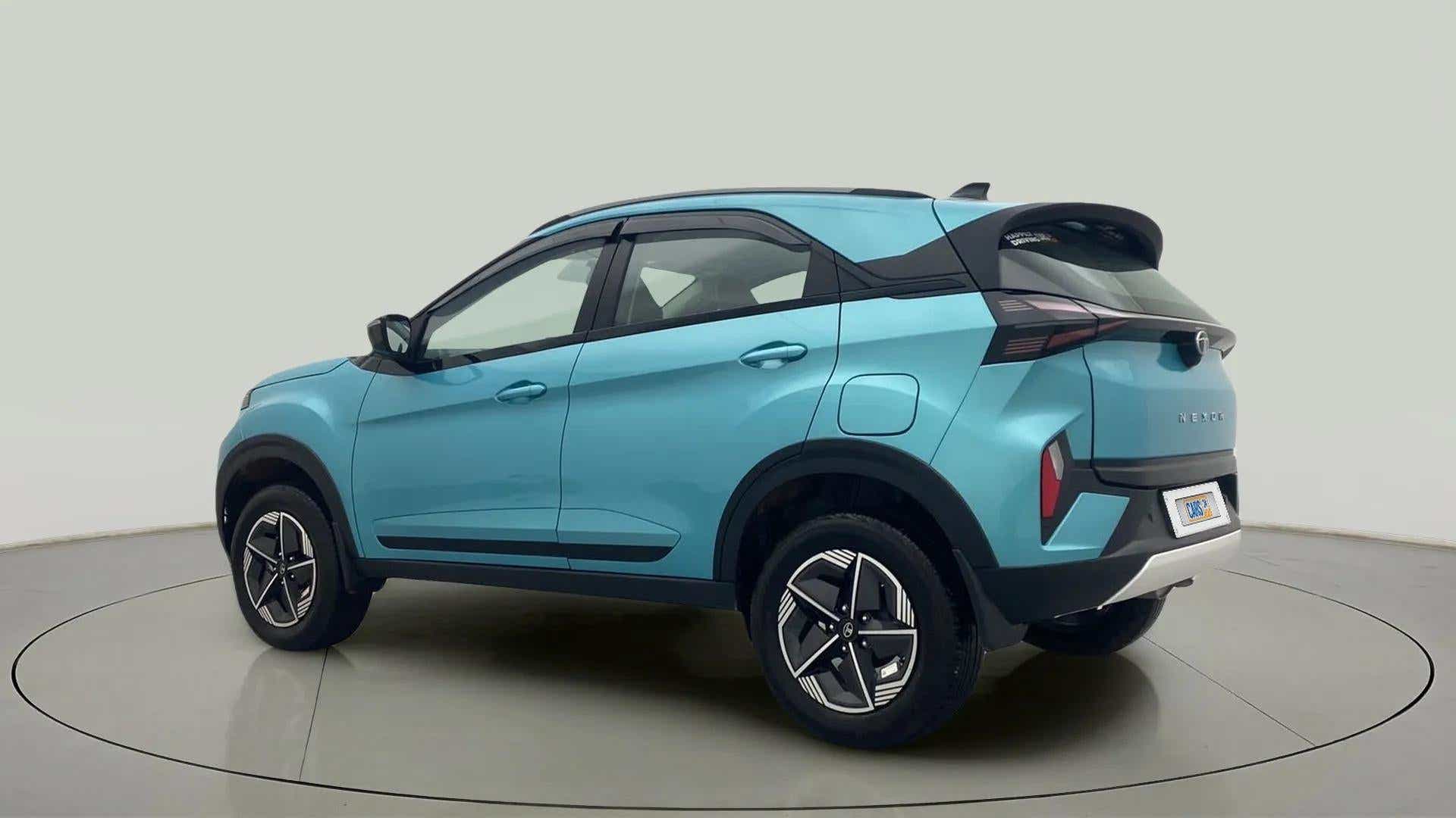 Rear three-quarter view of a Tata Nexon