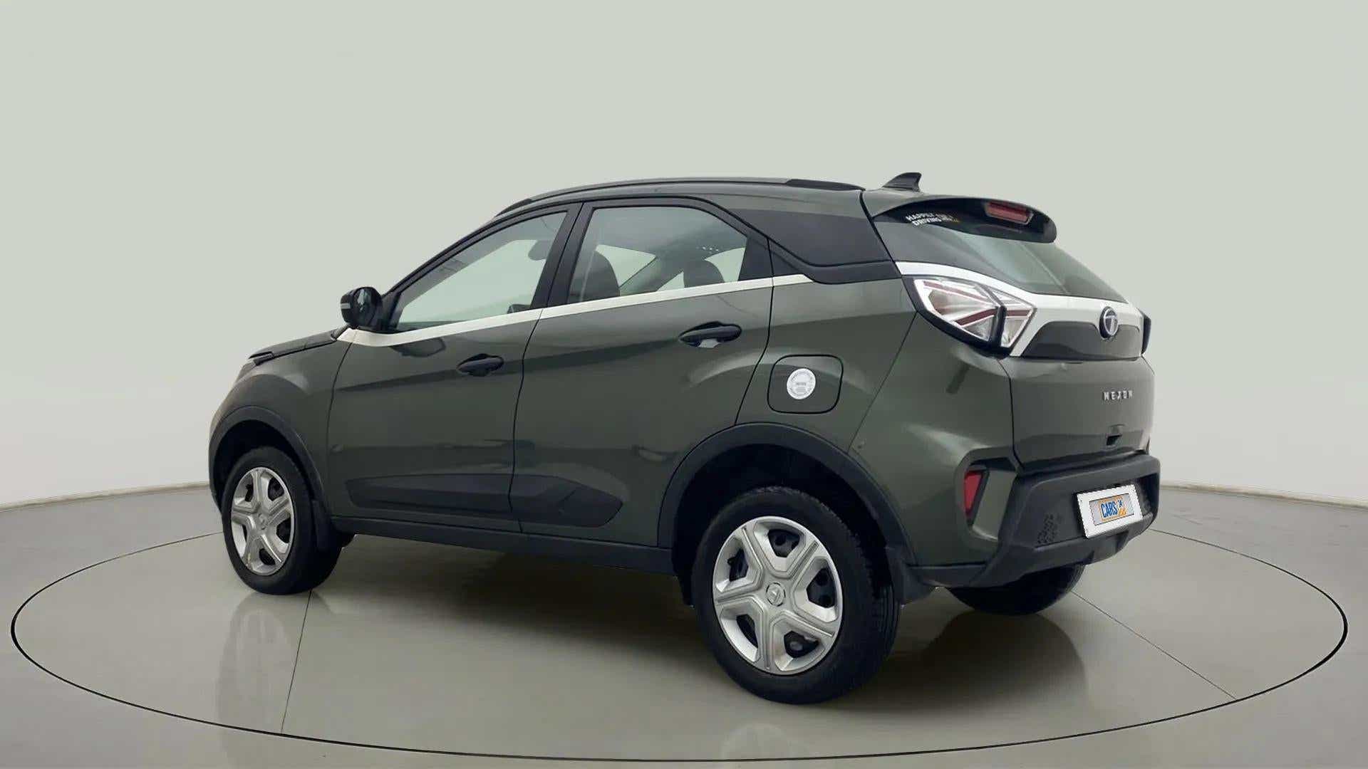 Rear three-quarter of a Tata Nexon 2017-2023