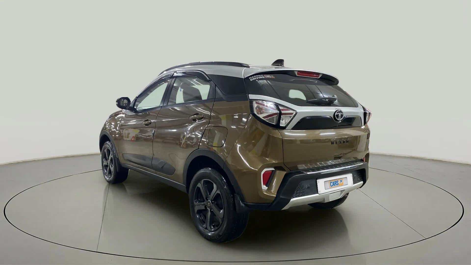Rear three-quarter of a Tata Nexon 2017-2023