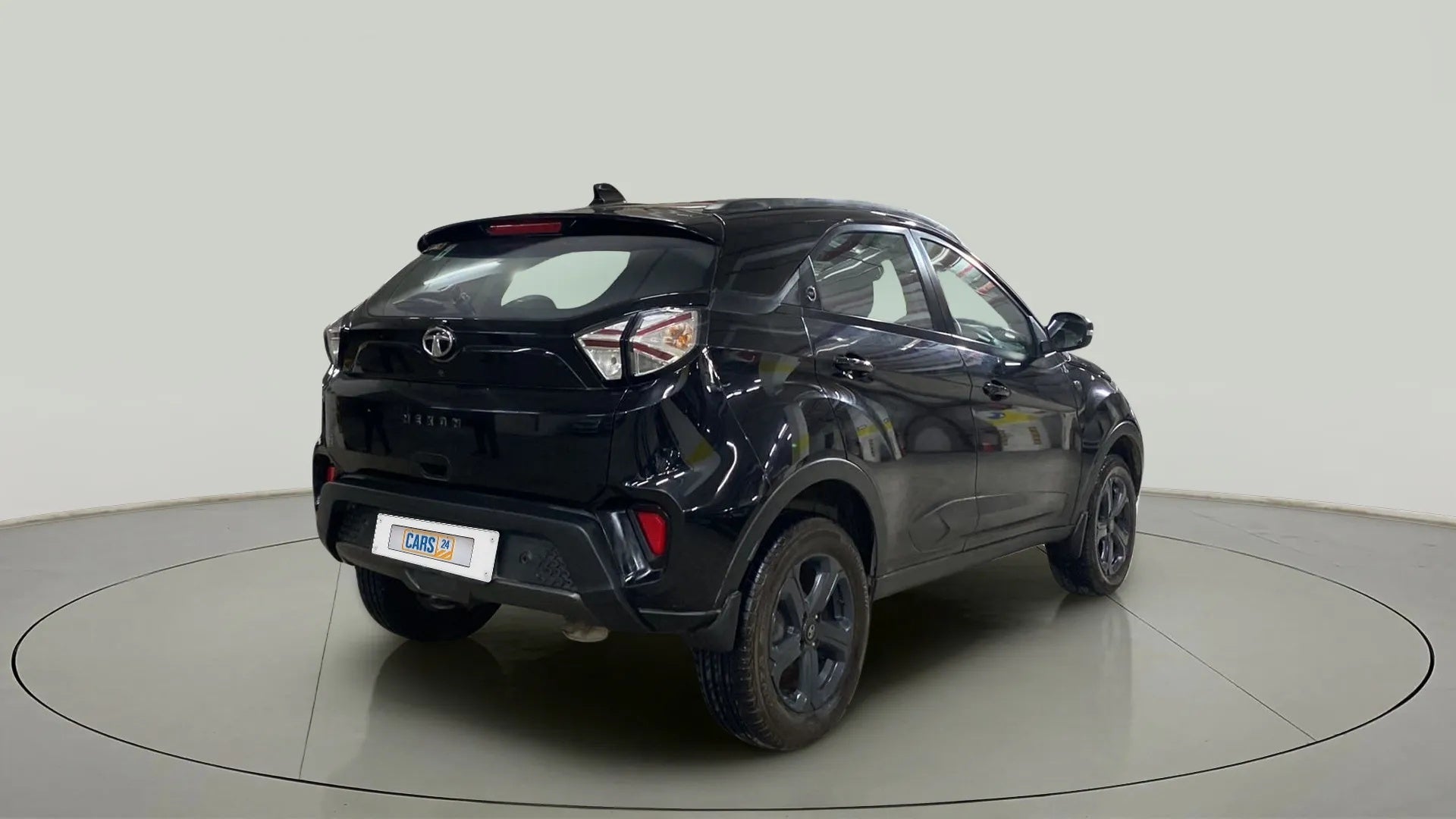 Rear three-quarter view of a Tata Nexon 2017-2023