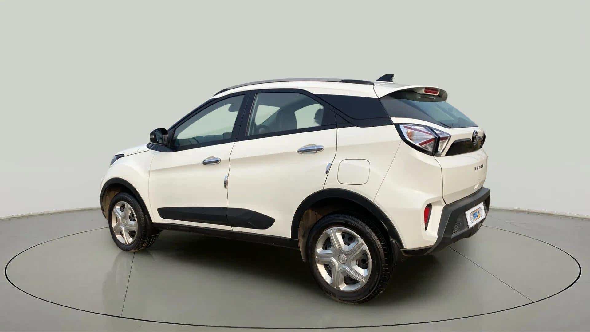 Rear three-quarter of a Tata Nexon 2017-2023