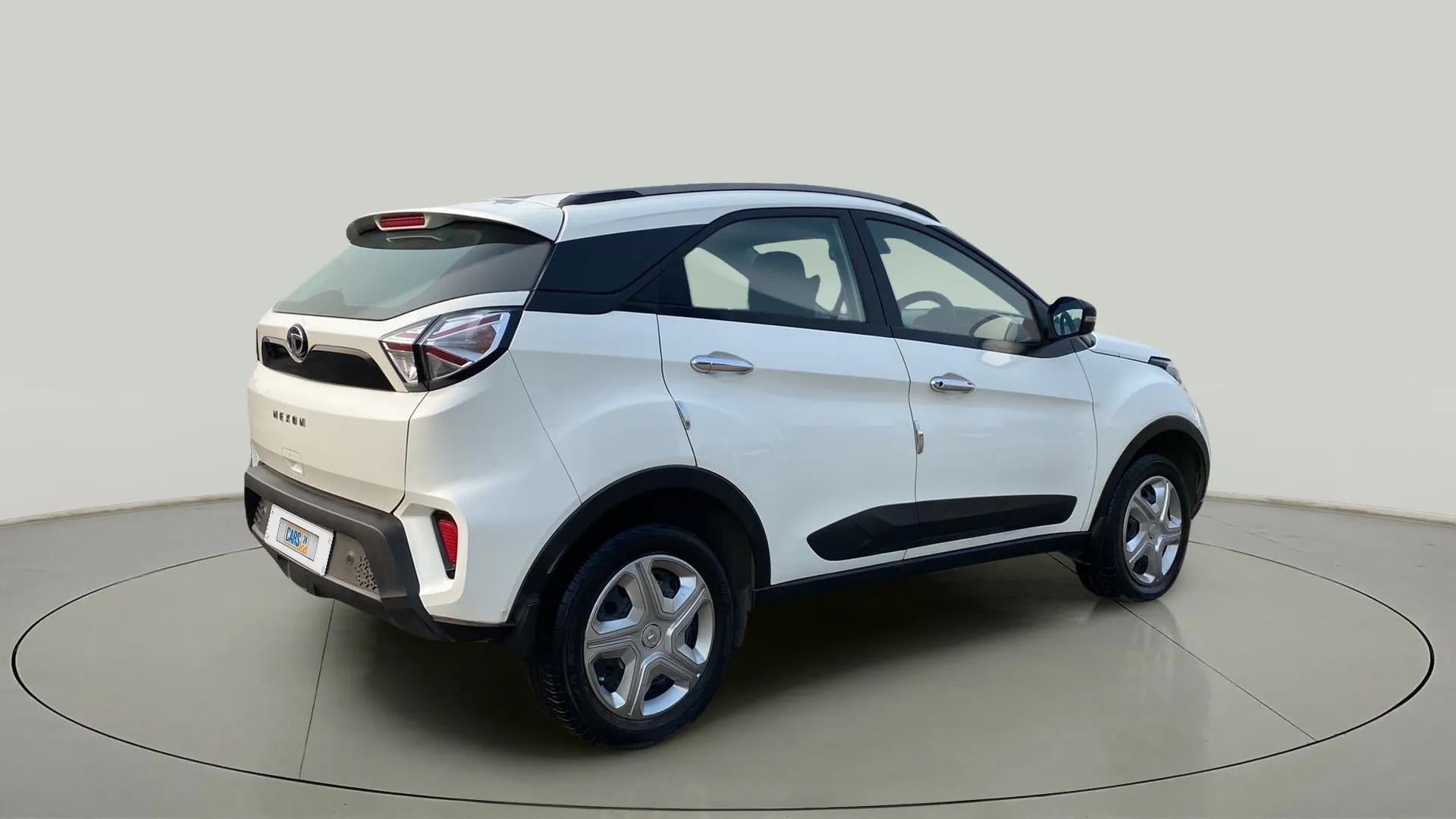 Rear three-quarter view of a Tata Nexon 2017-2023