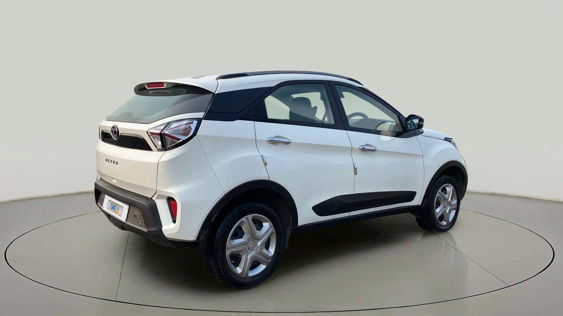 Rear three-quarter view of a Tata Nexon 2017-2023