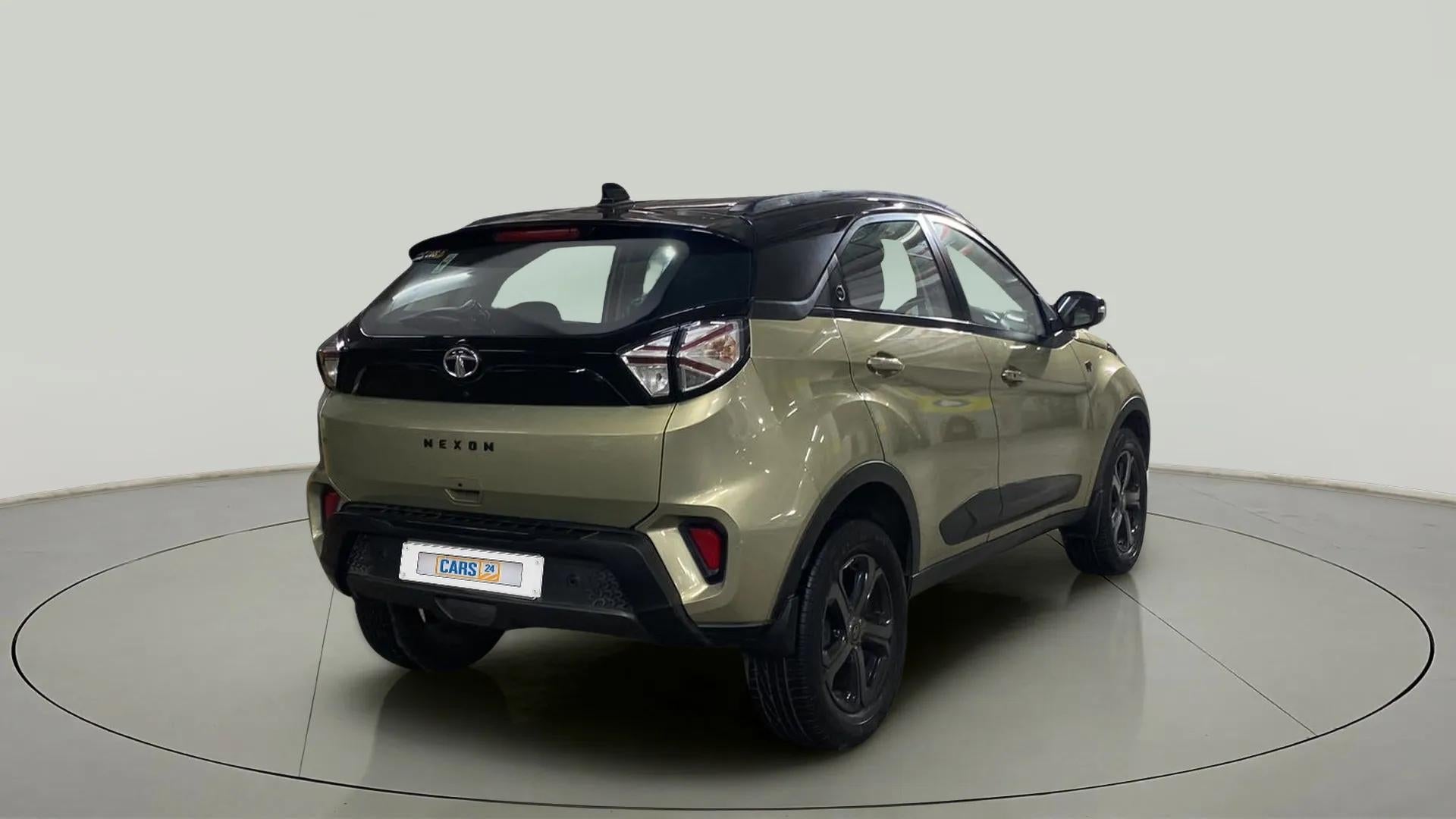Rear three-quarter view of a Tata Nexon 2017-2023