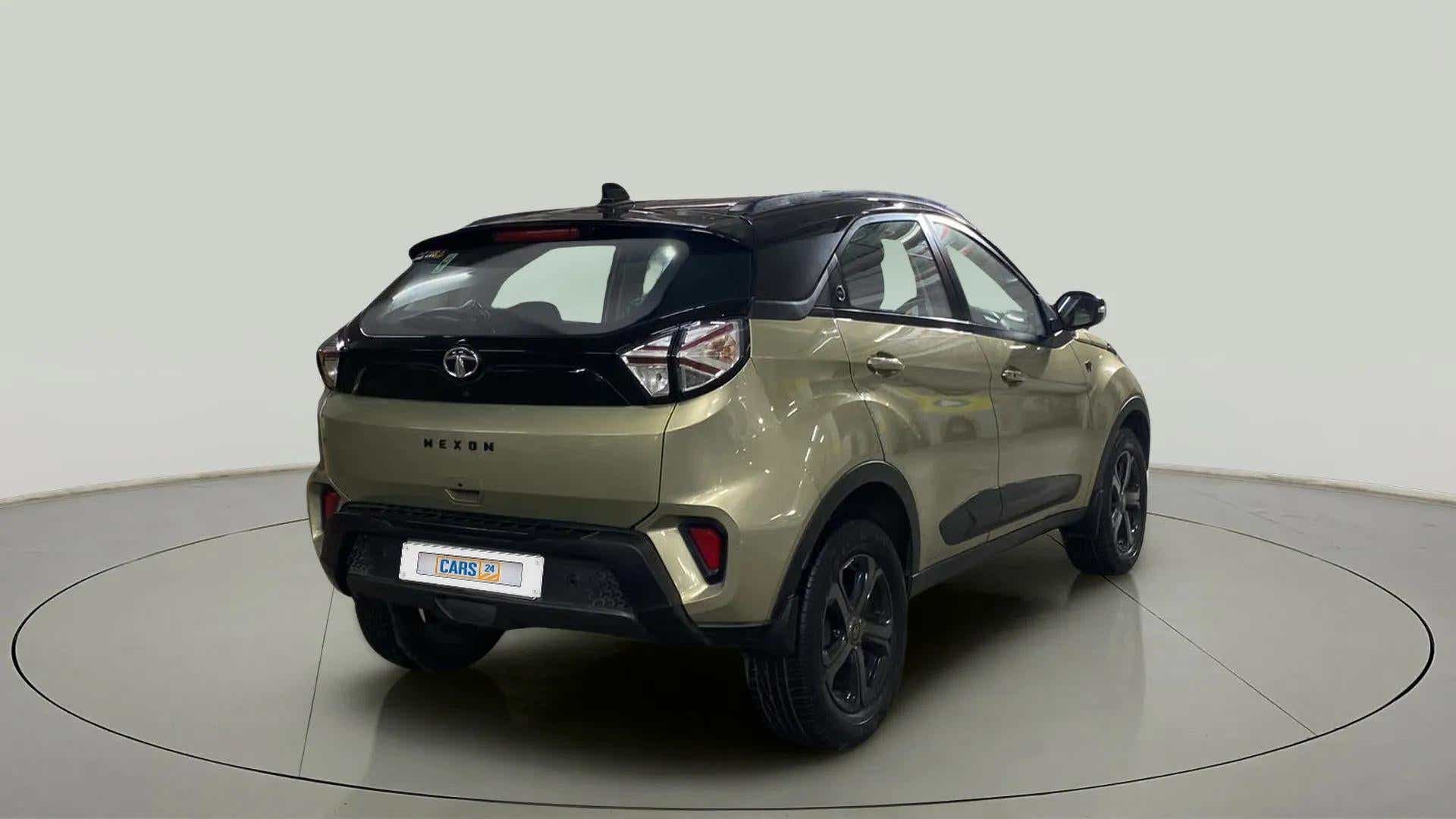 Rear three-quarter view of a Tata Nexon 2017-2023