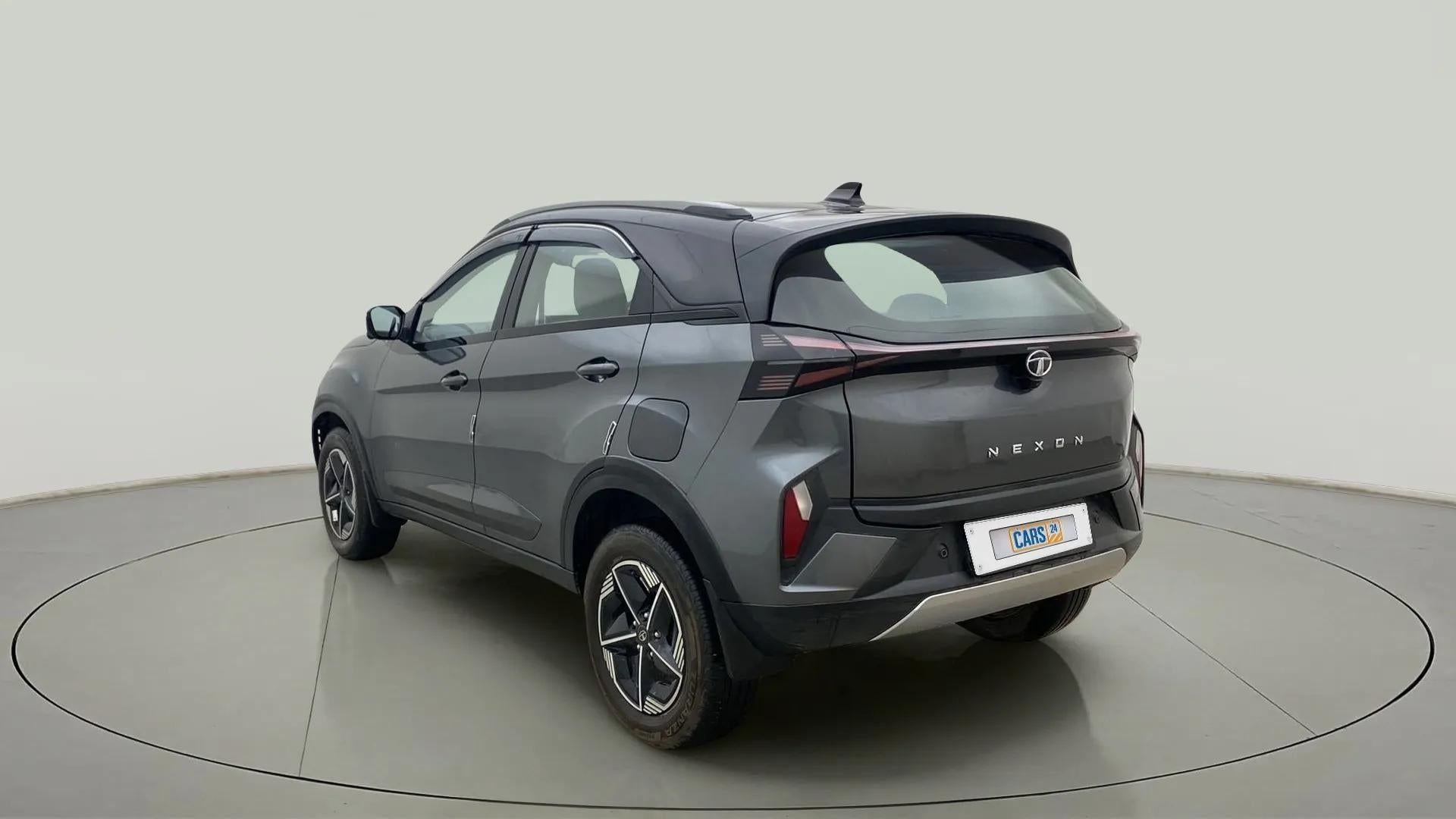 Rear three-quarter of a Tata Nexon 2017-2023