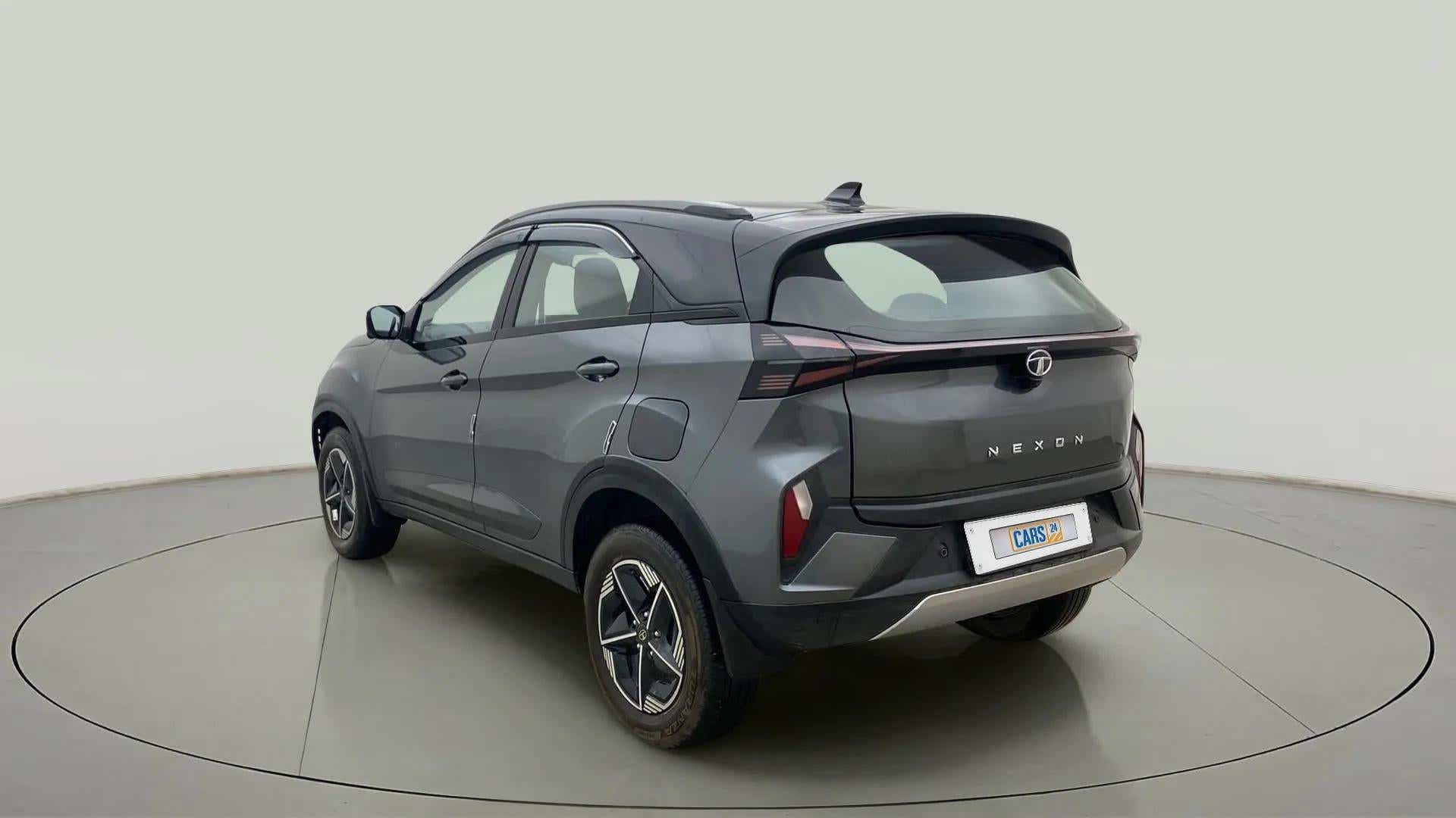 Rear three-quarter of a Tata Nexon 2017-2023