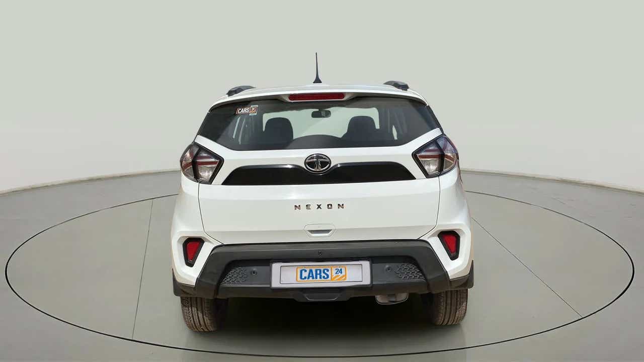 Rear view of a Calgary White Tata Nexon 2017-2023