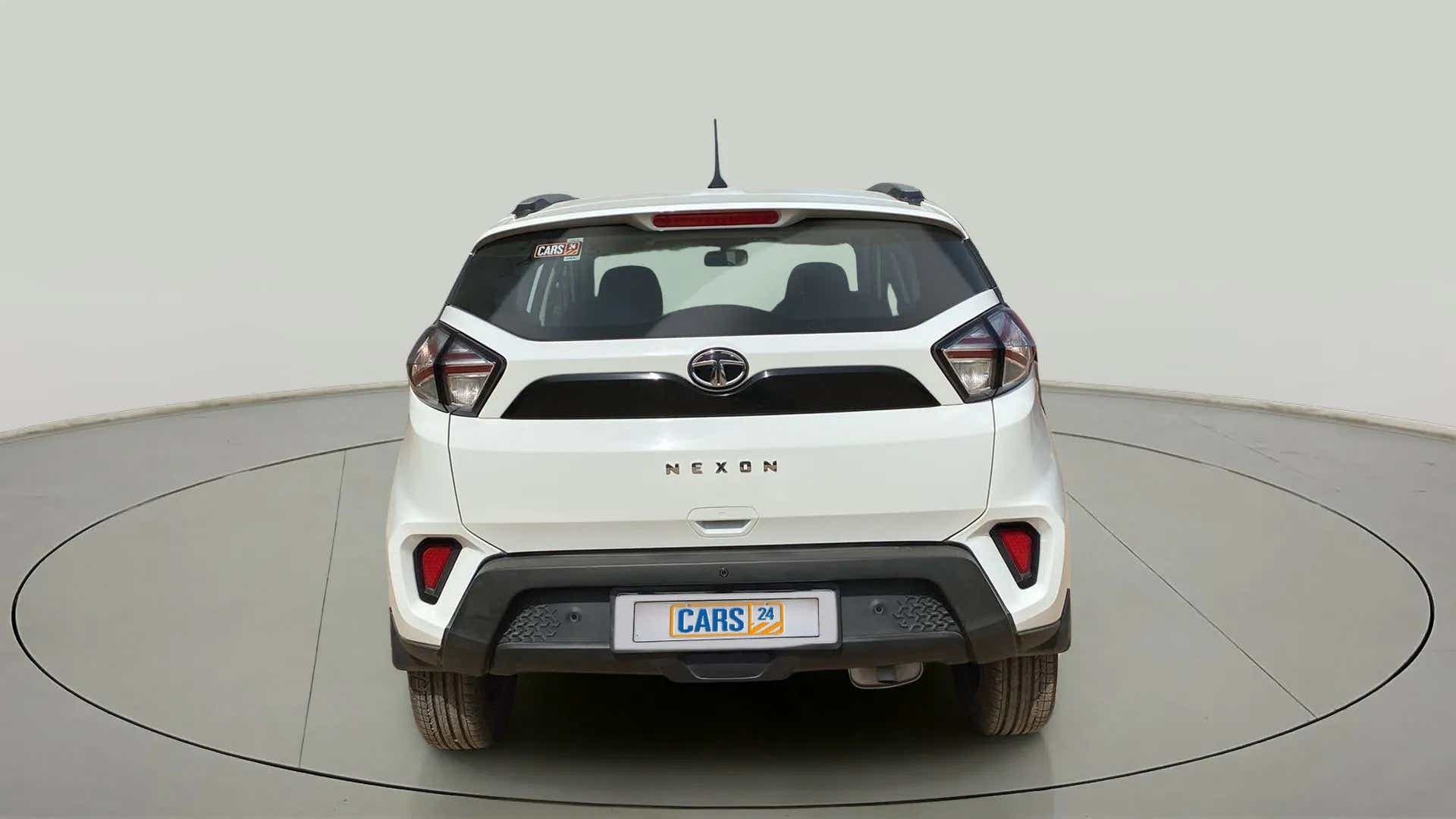 Rear view of a Calgary White Tata Nexon 2017-2023